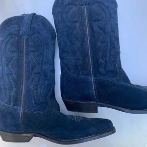 Vintage Vittorio Ricco Blue Suede cowboy Boots 10